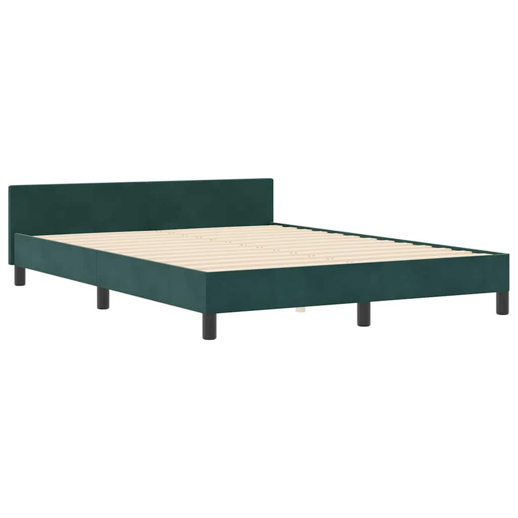Letto a molle con testiera Verde Scuro 140 x 200 cm Velluto 3344882