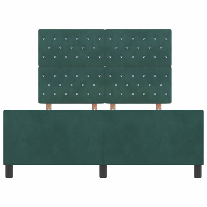 Letto a molle con testiera Verde Scuro 140 x 200 cm Velluto 3344882