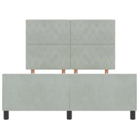 Letto a molle con testiera-Rete con Testiera Grigio chiaro 160 x 200 cm Velluto