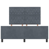 Letto a molle con testiera-Rete con Testiera Grigio scuro 160 x 200 cm Velluto