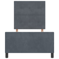 Letto a molle con testiera Grigio scuro 80 x 200 cm Velluto 3344904