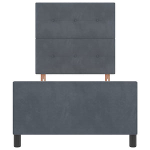 Letto a molle con testiera Grigio scuro 80 x 200 cm Velluto 3344904