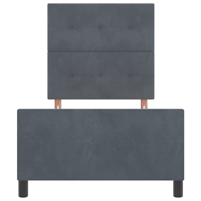 Letto a molle con testiera Grigio scuro 80 x 200 cm Velluto 3344904