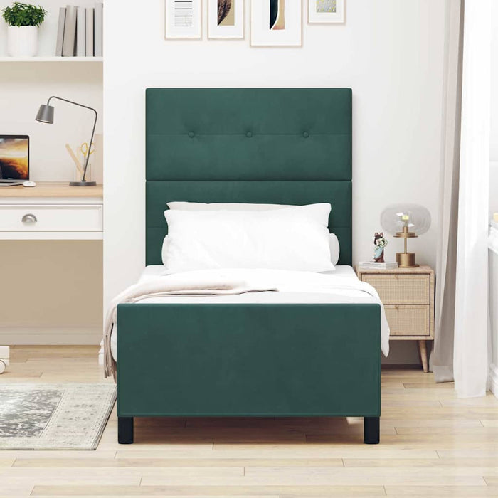 Letto a molle con testiera Verde Scuro 90 x 200 cm Velluto 3344918