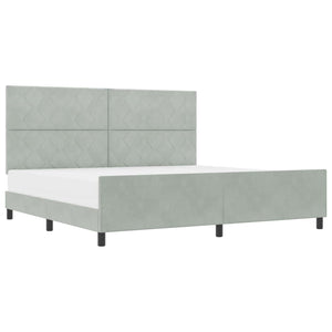 Letto a molle con testiera Grigio chiaro 200 x 200 cm Velluto 3345029