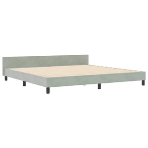Letto a molle con testiera Grigio chiaro 200 x 200 cm Velluto 3345029