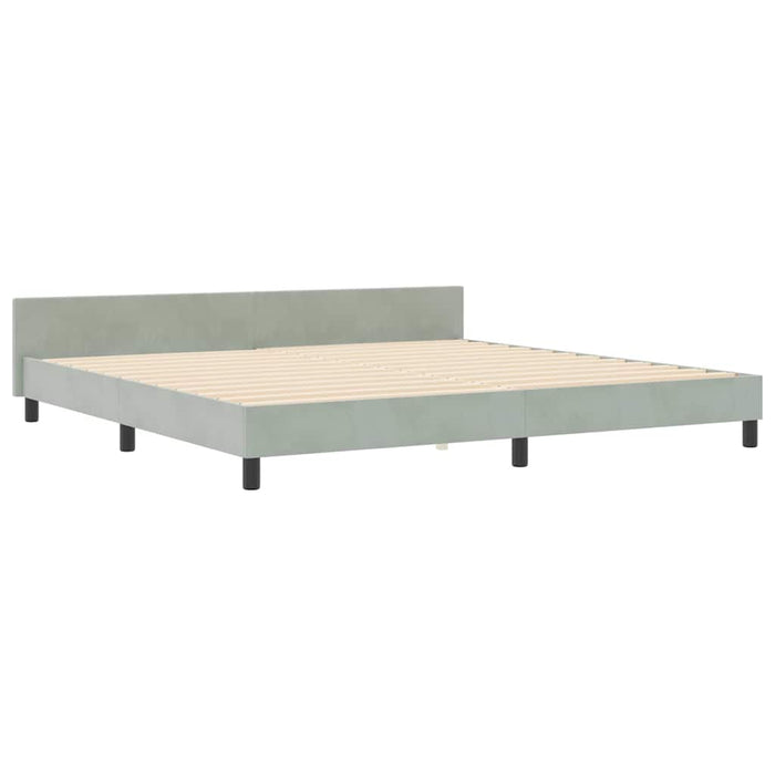 Letto a molle con testiera Grigio chiaro 200 x 200 cm Velluto 3345029