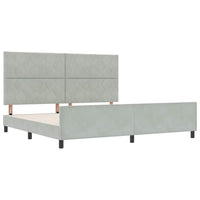 Letto a molle con testiera Grigio chiaro 200 x 200 cm Velluto 3345029