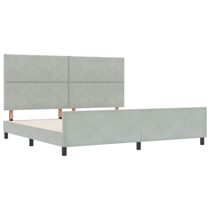 Letto a molle con testiera Grigio chiaro 200 x 200 cm Velluto 3345029