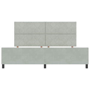 Letto a molle con testiera Grigio chiaro 200 x 200 cm Velluto 3345029