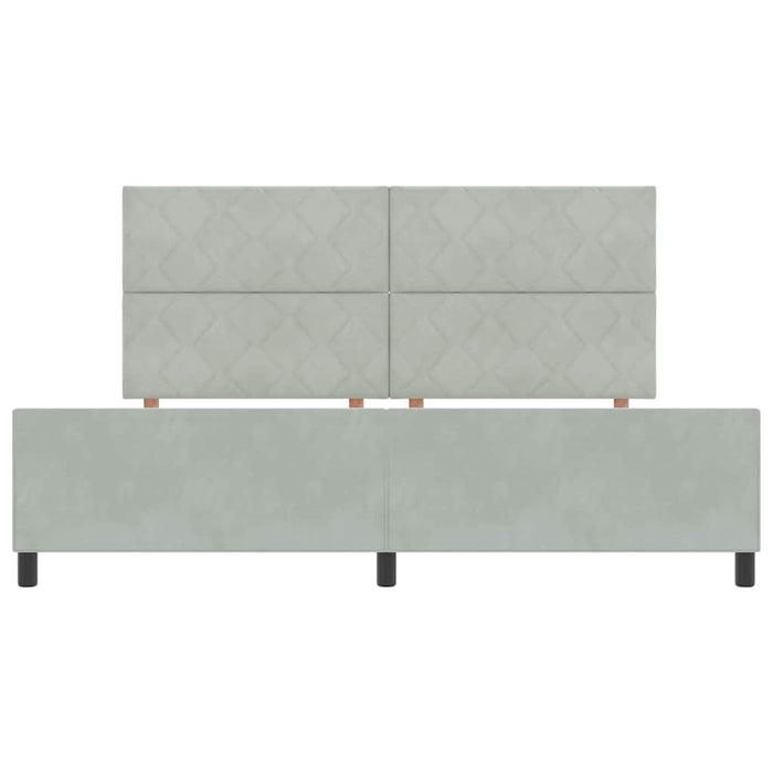 Letto a molle con testiera Grigio chiaro 200 x 200 cm Velluto 3345029