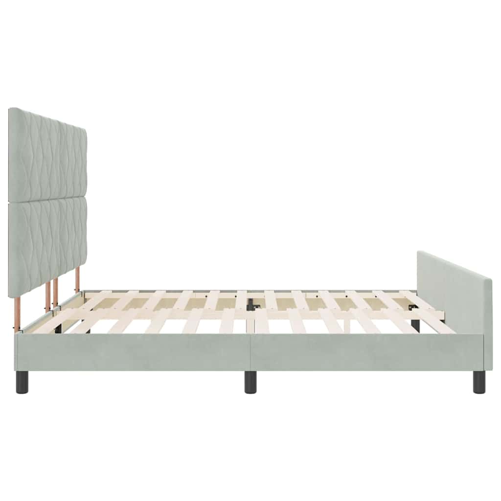 Letto a molle con testiera Grigio chiaro 200 x 200 cm Velluto 3345029