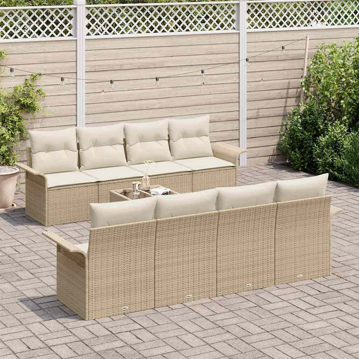 Set da giardino  9 pezzi con cuscini Beige in rattan sintetico 3353960