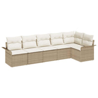Set di divani da giardino  6 pezzi con cuscini beige polyrattan 3354050