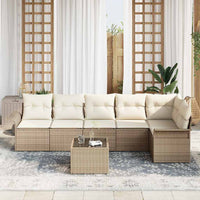 Set Divano da Giardino con cuscino 7 pcs Beige Poly Rattan 3354060