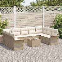 Set Divano da Giardino  10 Pezzi con Cuscini Marrone Polyrattan 3354200