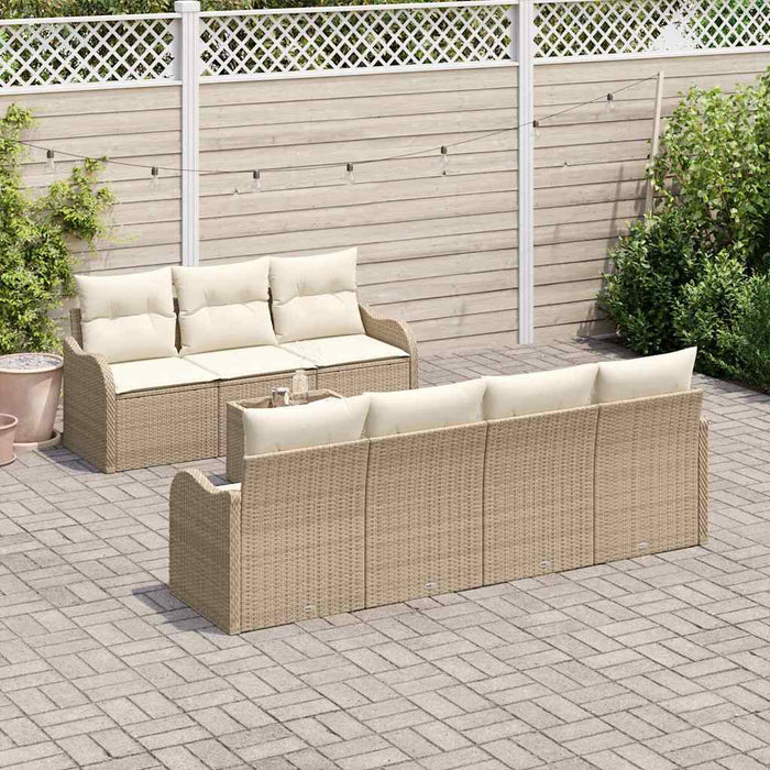 Set di divani da giardino a 8 pezzi con cuscini beige in polirattan 3354280
