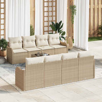 Set Giardino 9 Pezzi  con Cuscini Beige in Rattan Poliestere 3354300