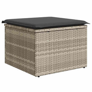 Set Divano da Giardino 4 pz-Sofa da Giardino-Divanetto da esterno Grigio chiaro polyrattan 912768