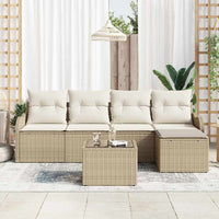 Set di divani da giardino 6 pezzi con cuscini brown polyrattan 3354340