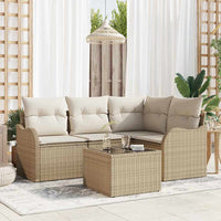 Set divano giardino 5 pezzi con cuscini in rattan sintetico marrone 3354360