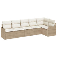 Set Divano da Giardino con cuscino 6 pcs Beige Poly Rattan 3354390