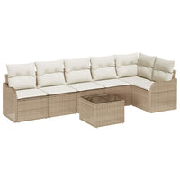 Set Divano da Giardino 7 Pezzi con Cuscini Rattan Polare Marrone 3354400