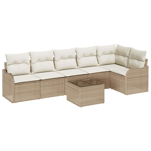 Set Divano da Giardino 7 Pezzi con Cuscini Rattan Polare Marrone 3354400