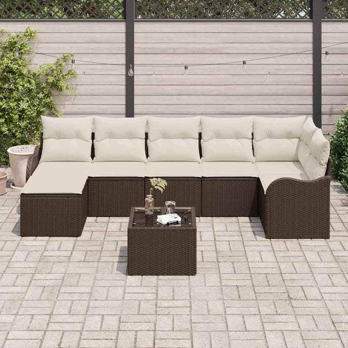 Set di Sofà da Giardino 7 Pezzi con Cuscini Rattan Poli Grigio 3354467