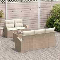 Set Divano da Giardino 6 pcs Beige e Crema 55 x 55 x 37 cm 3354590