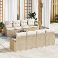 Set Giardino 9 Pezzi con Cuscini Beige in Rattan 3354640