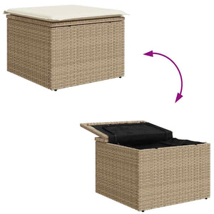 Set Divano Da Giardino  Con Cuscini Beige Polyrattan 5 Pezzi 3354670