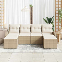Set divano giardino  6 pezzi con cuscini beige polyrattan 3354820