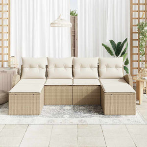 Set divano giardino  6 pezzi con cuscini beige polyrattan 3354820