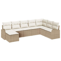 Set di divani da giardino 8 pezzi con cuscini beige polyrattan 3354830
