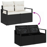 Set Divano da Giardino 3 pz-Sofa da Giardino-Divanetto da esterno Nero e Bianco polyrattan 166388