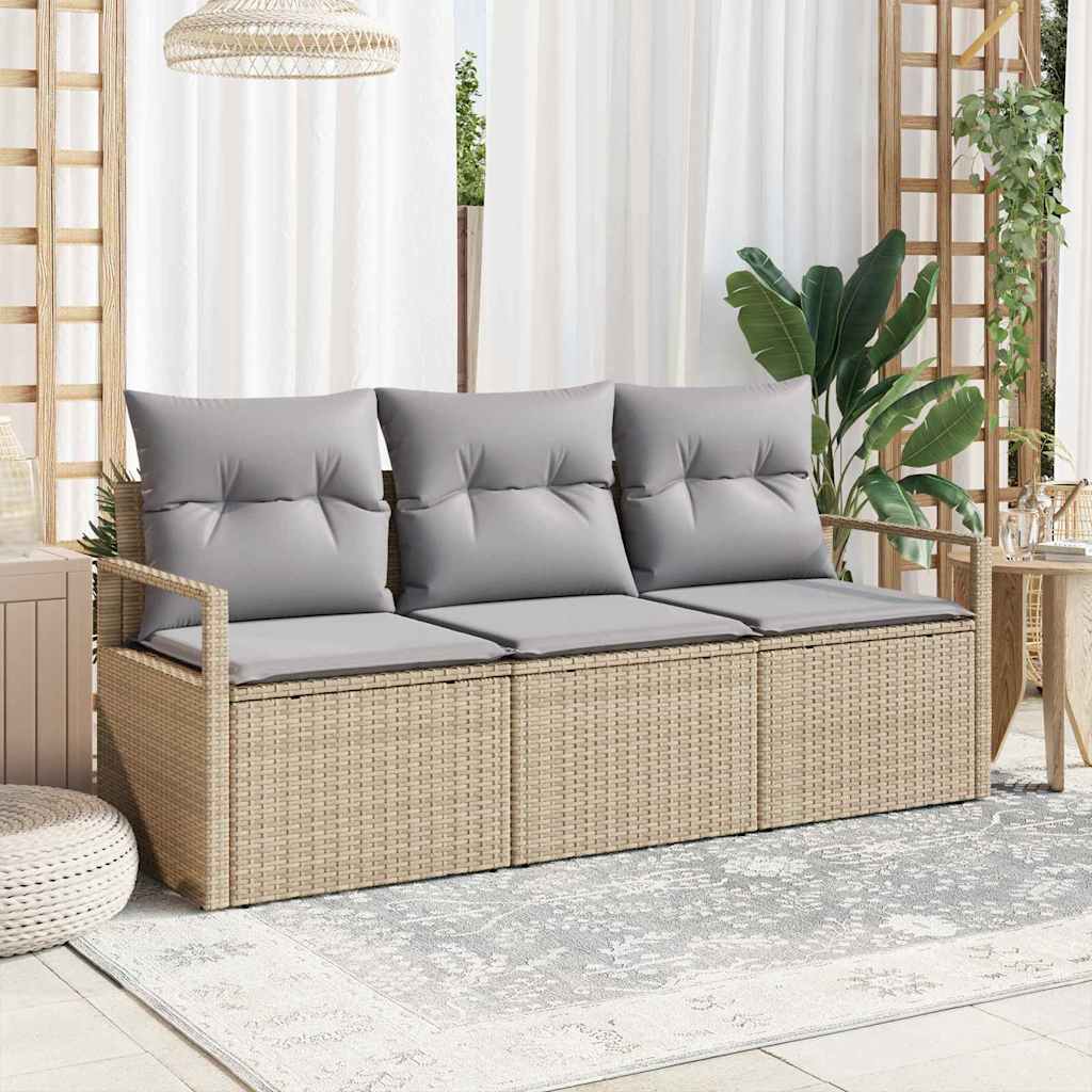 Set di divani da giardino a 3 pezzi con cuscini in rattan sintetico beige 3354909