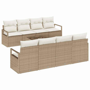Set di divano da giardino 9 pezzi con cuscini Beige 3354980