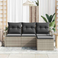 Set Divano da Giardino con cuscino 4 pz-Sofa da Giardino-Divanetto da esterno Grigio chiaro 953800