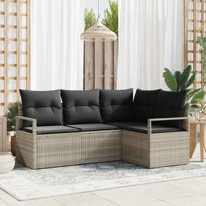 Set Divano da Giardino con cuscino 4 pz-Sofa da Giardino-Divanetto da esterno Grigio chiaro 522699