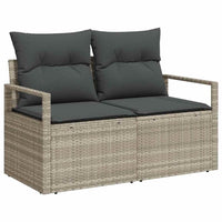 Set Divano da Giardino da 8 Pezzi con Cuscini in Rattan Sintetico Grigio 3355151