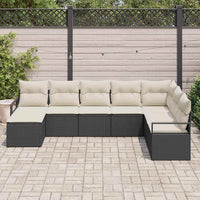 Set di divani da giardino da 8 pezzi con cuscini in rattan sintetico nero 3355166