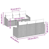 Set di Divani da Giardino 7 Pezzi con Cuscini Beige in Rattan Sintetico 3355279