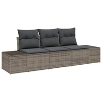 Set Divano da Giardino 3 pz-Sofa da Giardino-Divanetto da esterno Grigio polyrattan