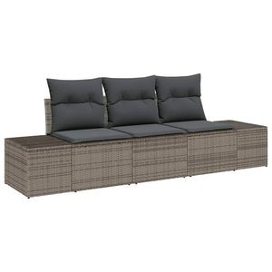 Set Divano da Giardino 3 pz-Sofa da Giardino-Divanetto da esterno Grigio polyrattan