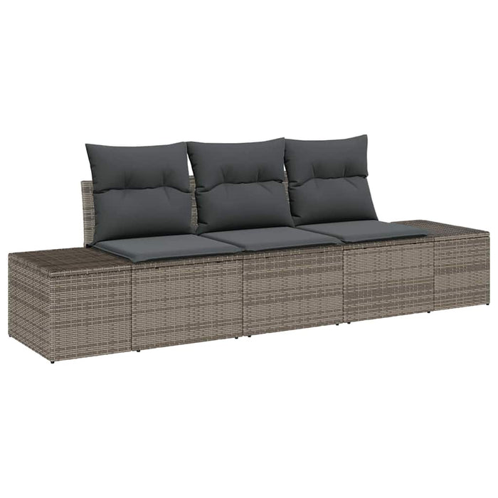 Set Divano da Giardino 3 pz-Sofa da Giardino-Divanetto da esterno Grigio polyrattan