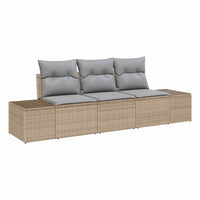 Set Divano da Giardino 3 pz-Sofa da Giardino-Divanetto da esterno Beige e Grigio Chiaro polyrattan 251847