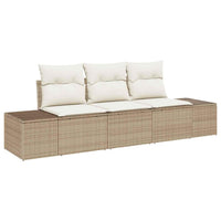 Set Divano da Giardino 3 pz-Sofa da Giardino-Divanetto da esterno Beige e Crema polyrattan