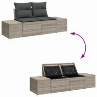 Set Divano da Giardino 3 pz-Sofa da Giardino-Divanetto da esterno Grigio chiaro polyrattan 180174