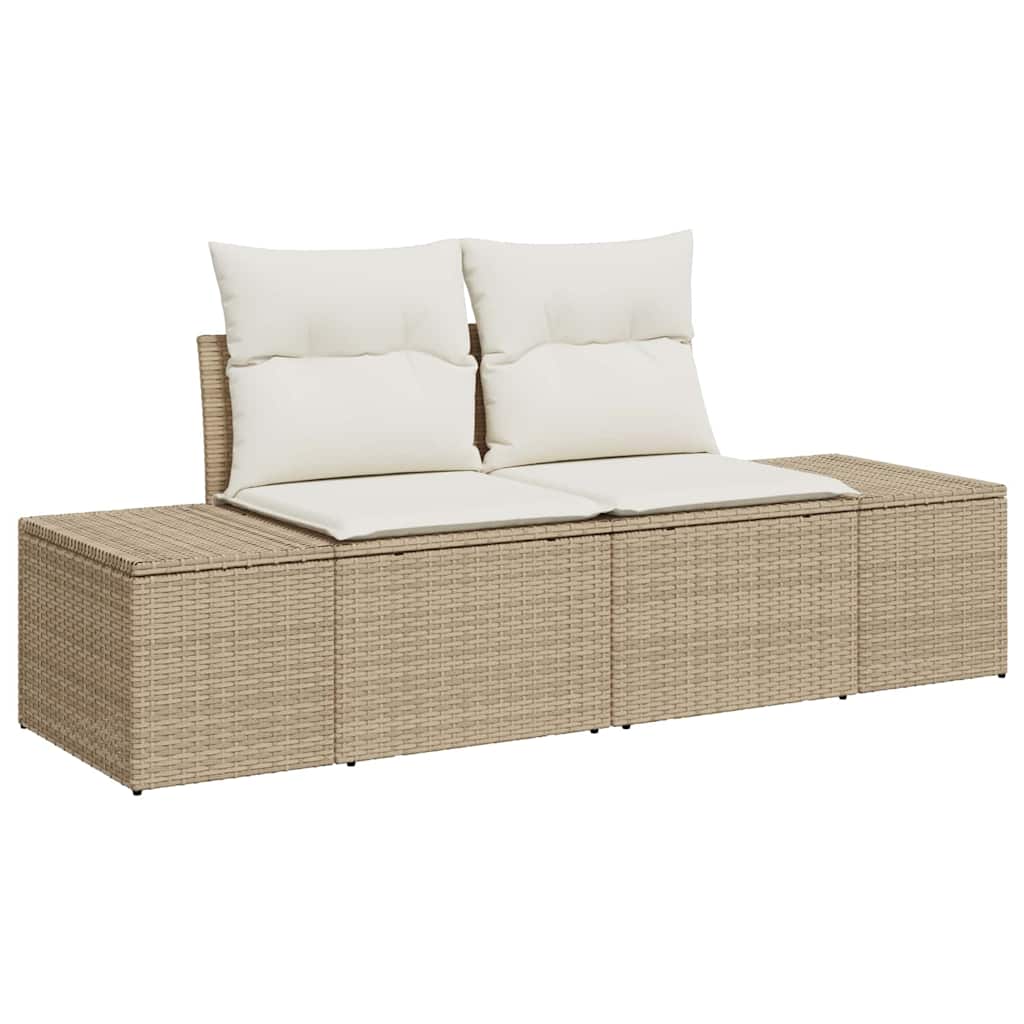 Set di divani da giardino 7 pezzi  con cuscini beige in polirattan 3355620